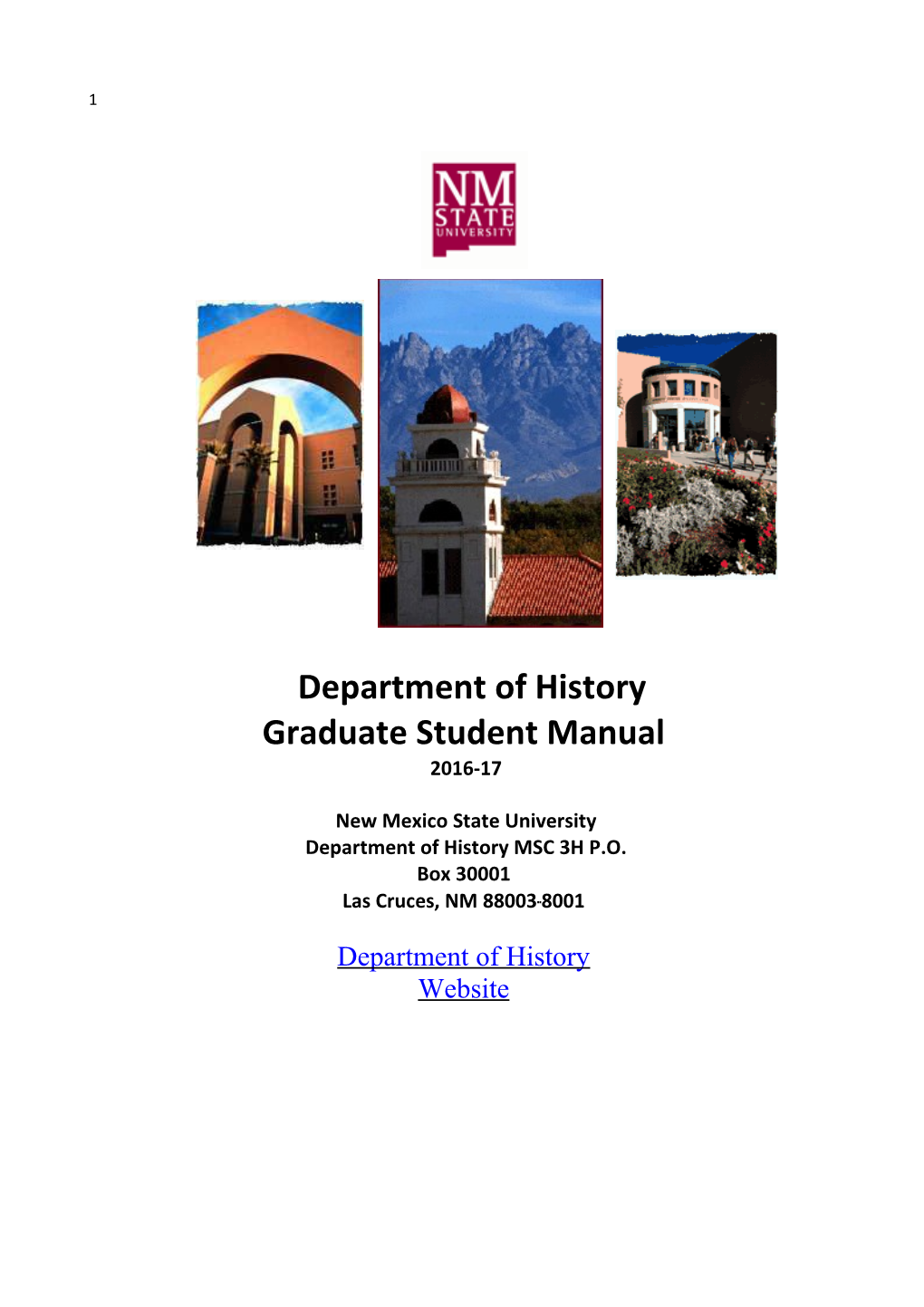 Department of History Graduate Student Manual