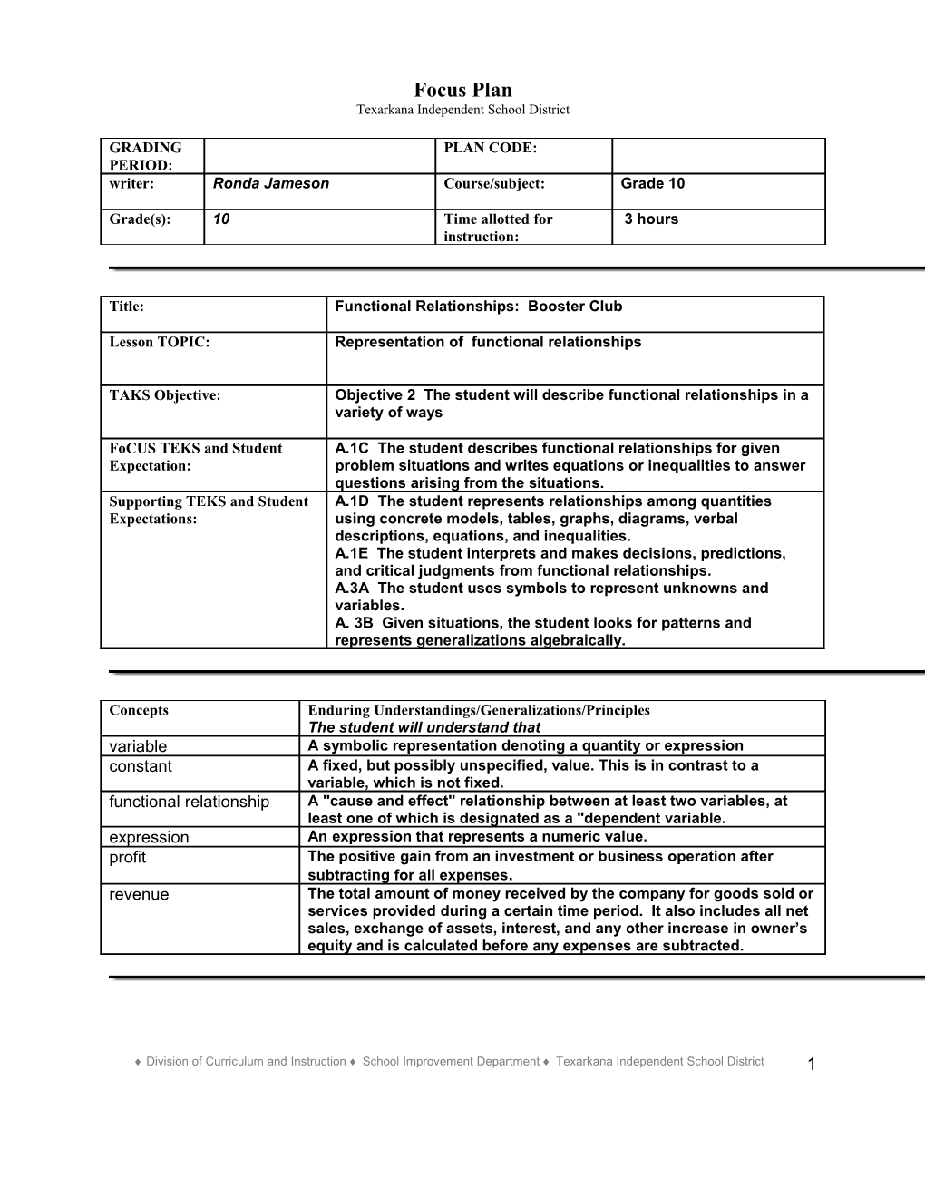 TEKS Lesson Plan/Unit Plan s5