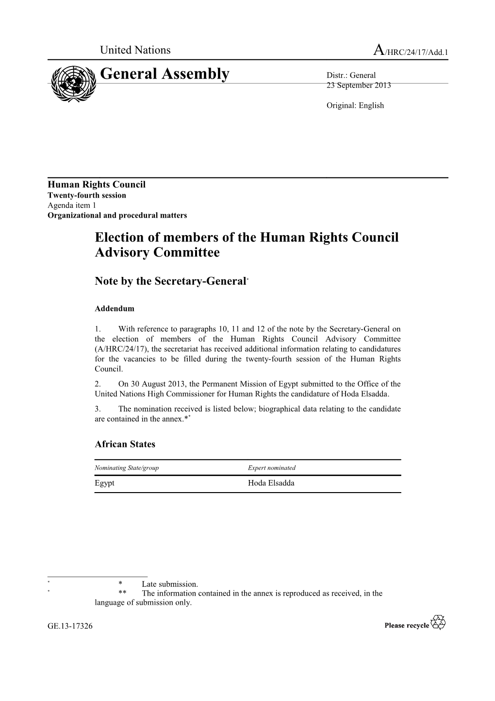 Human Rights Council s13