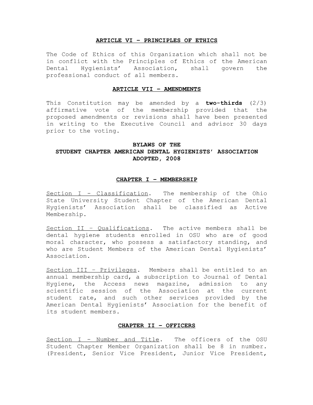 Constitution of the Ohio State University Student