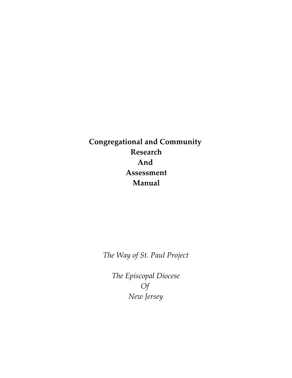 Congregational and Community