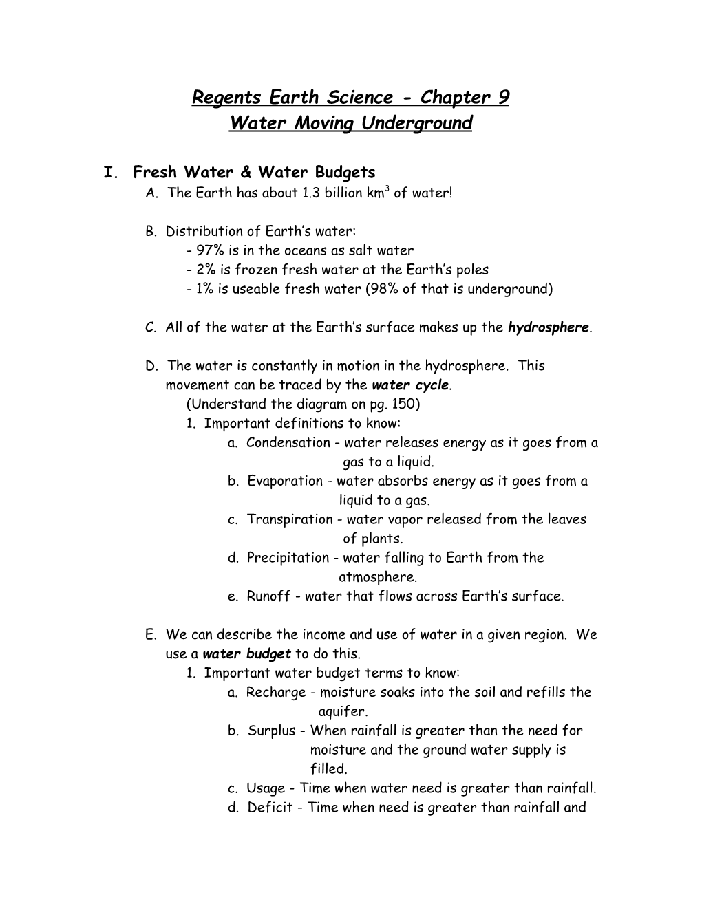 Regents Earth Science - Chapter 9