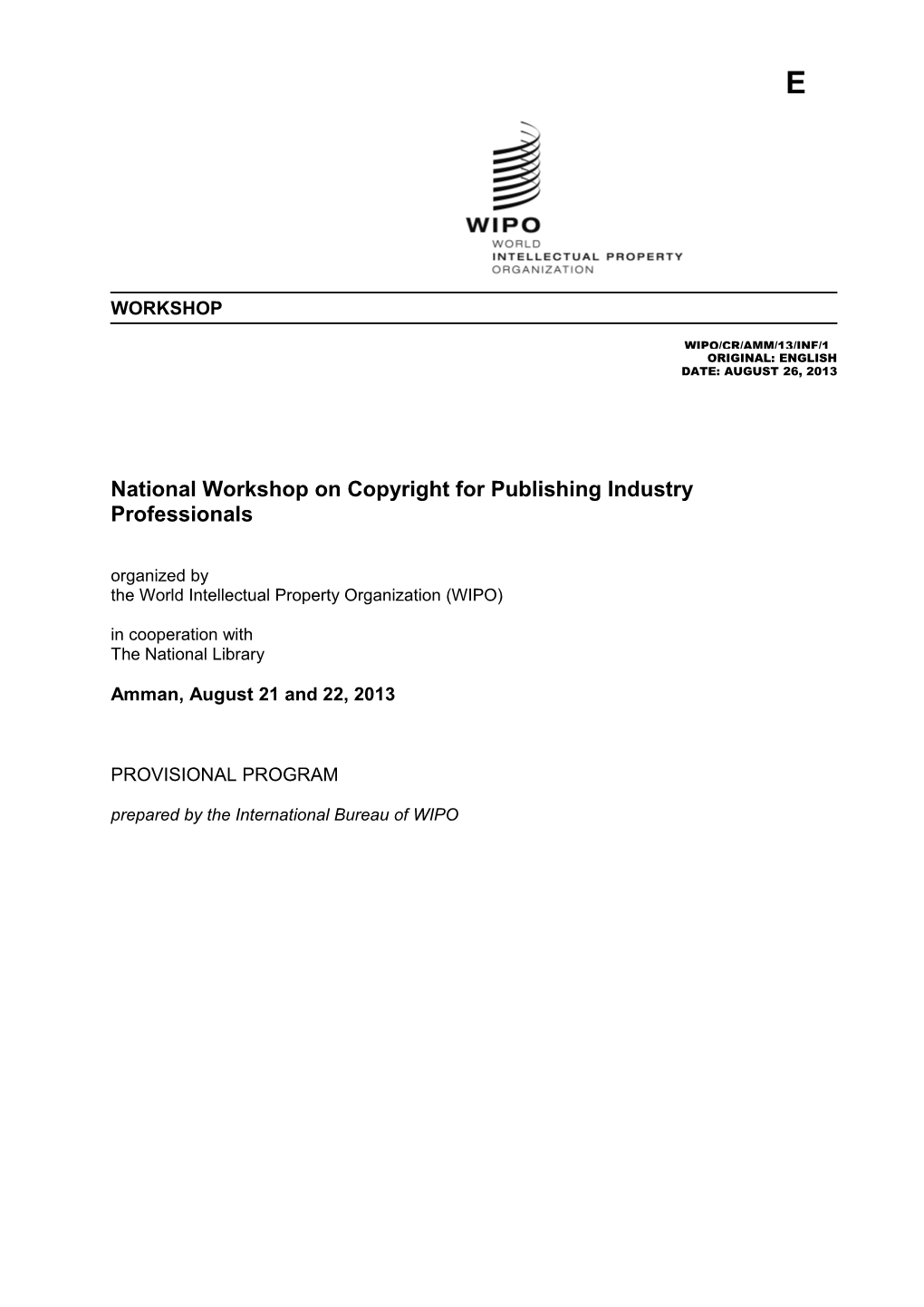 National Workshop on Copyright for Publishing Industry Professionals