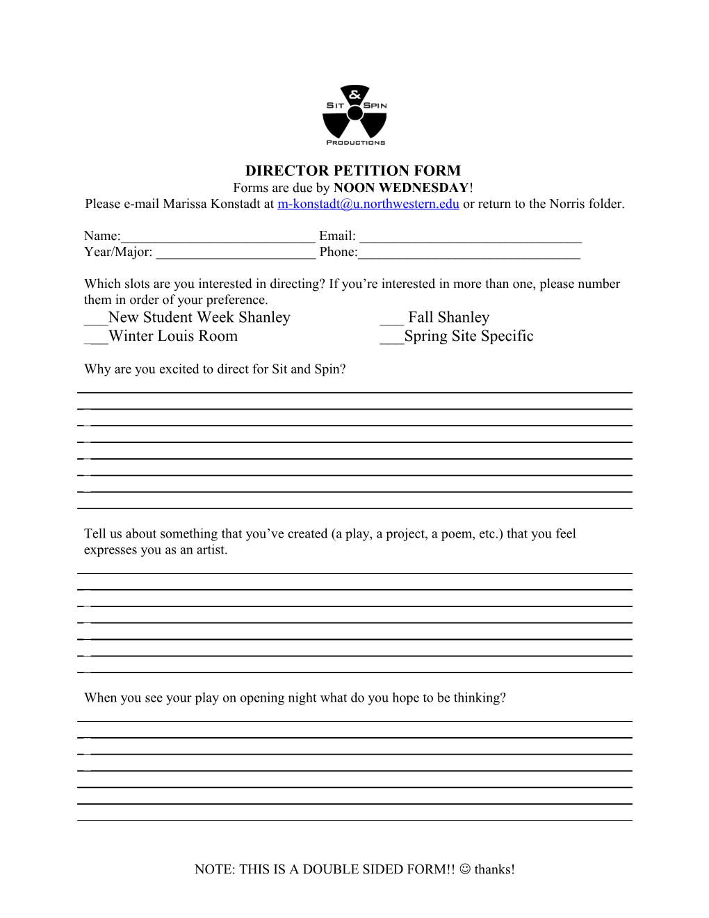 Director Petition Form