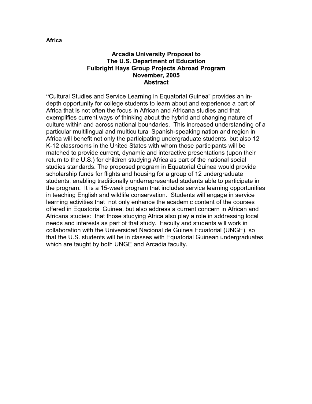 Fulbright-Hays Group Projects Abroad - FY 2006 Project Abstracts (MS Word)
