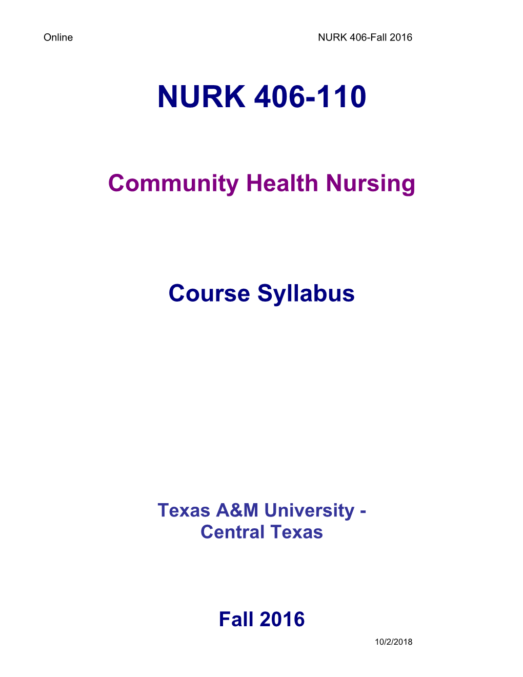 Community Health Nursing