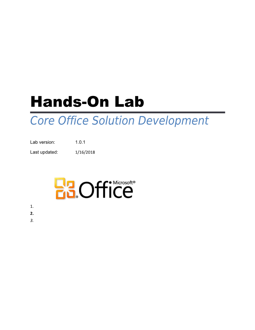 Core Office Development Lab