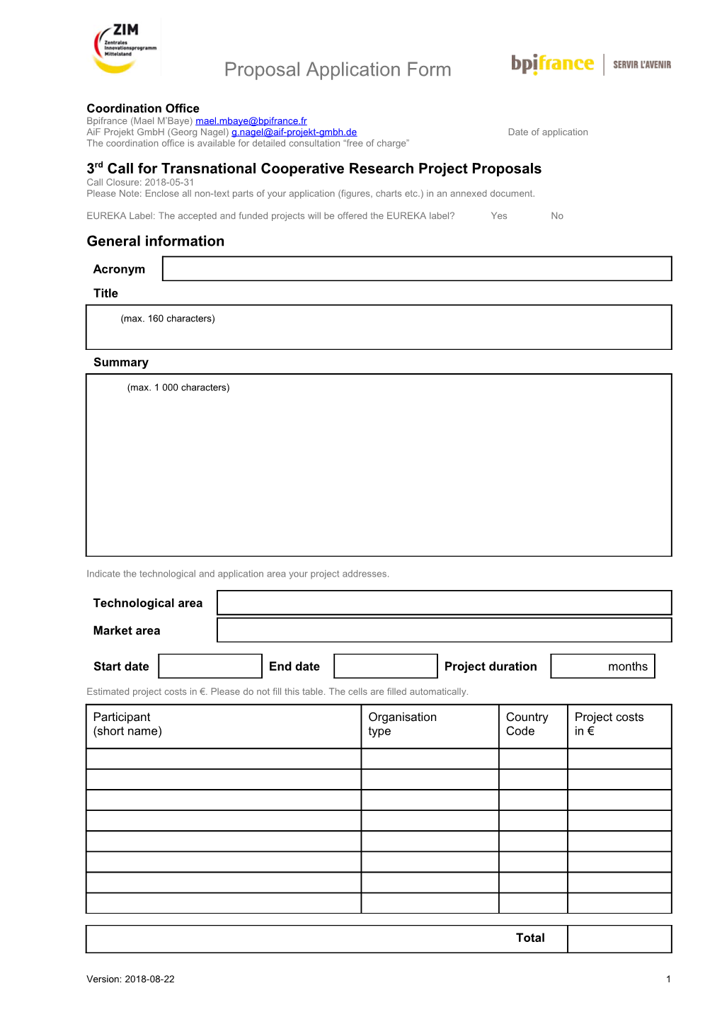 Proposal Submission Form