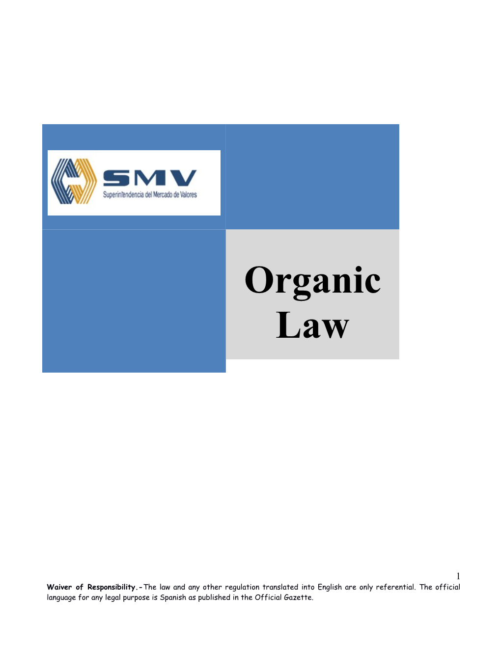 Updatedtext of Conasev S 1 Organic Law