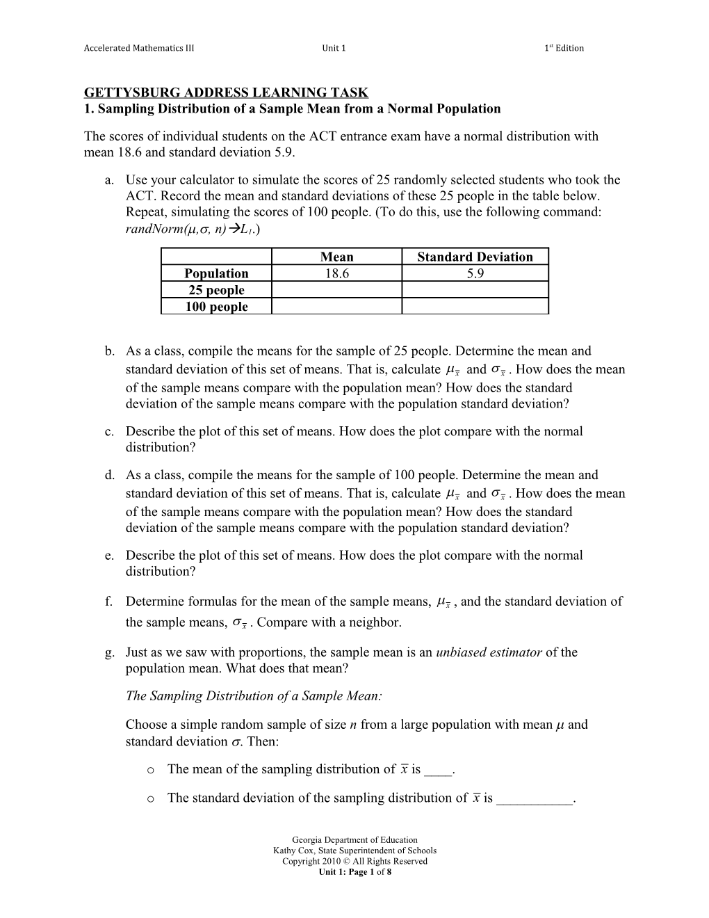 Accelerated Mathematics Iiiunit 11St Edition