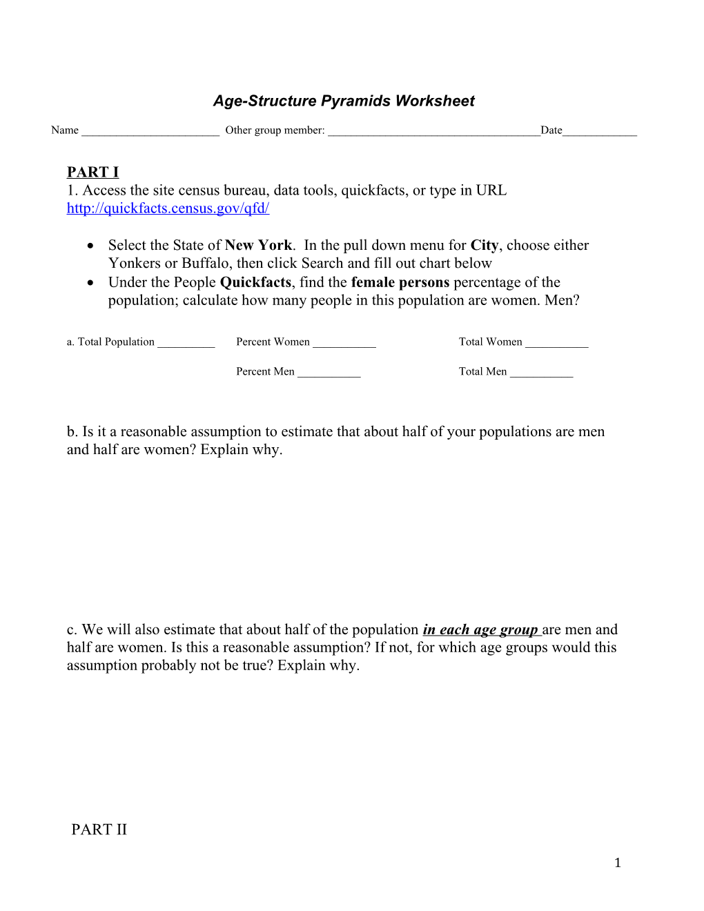 Age-Structure Pyramids Worksheet