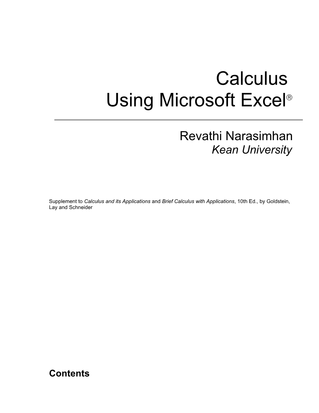 Using Microsoft Excelâ