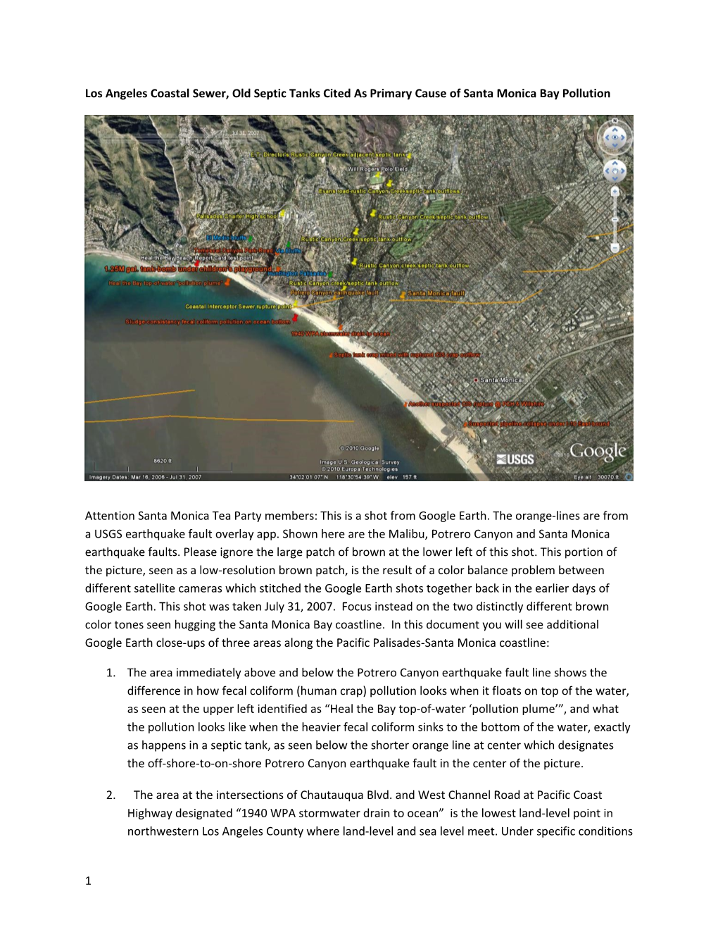Los Angeles Coastal Sewer, Old Septic Tanks Cited As Primary Cause of Santa Monica Bay