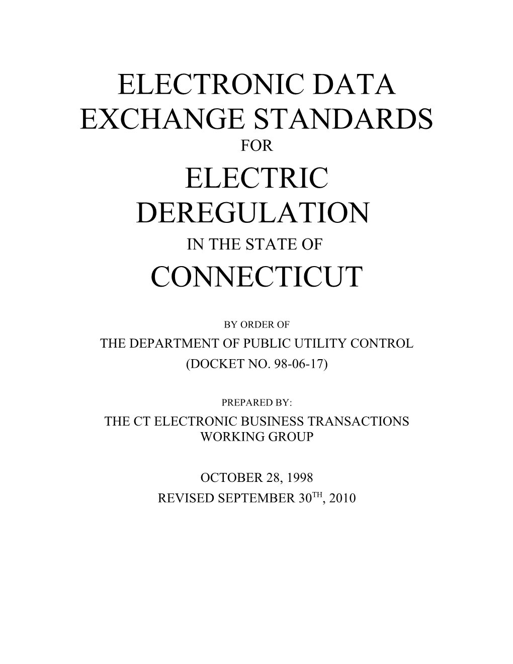 Electronic Data Exchange Standards For