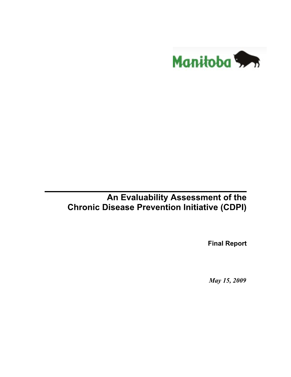 CDPI Evaluability Assessment: Final Report