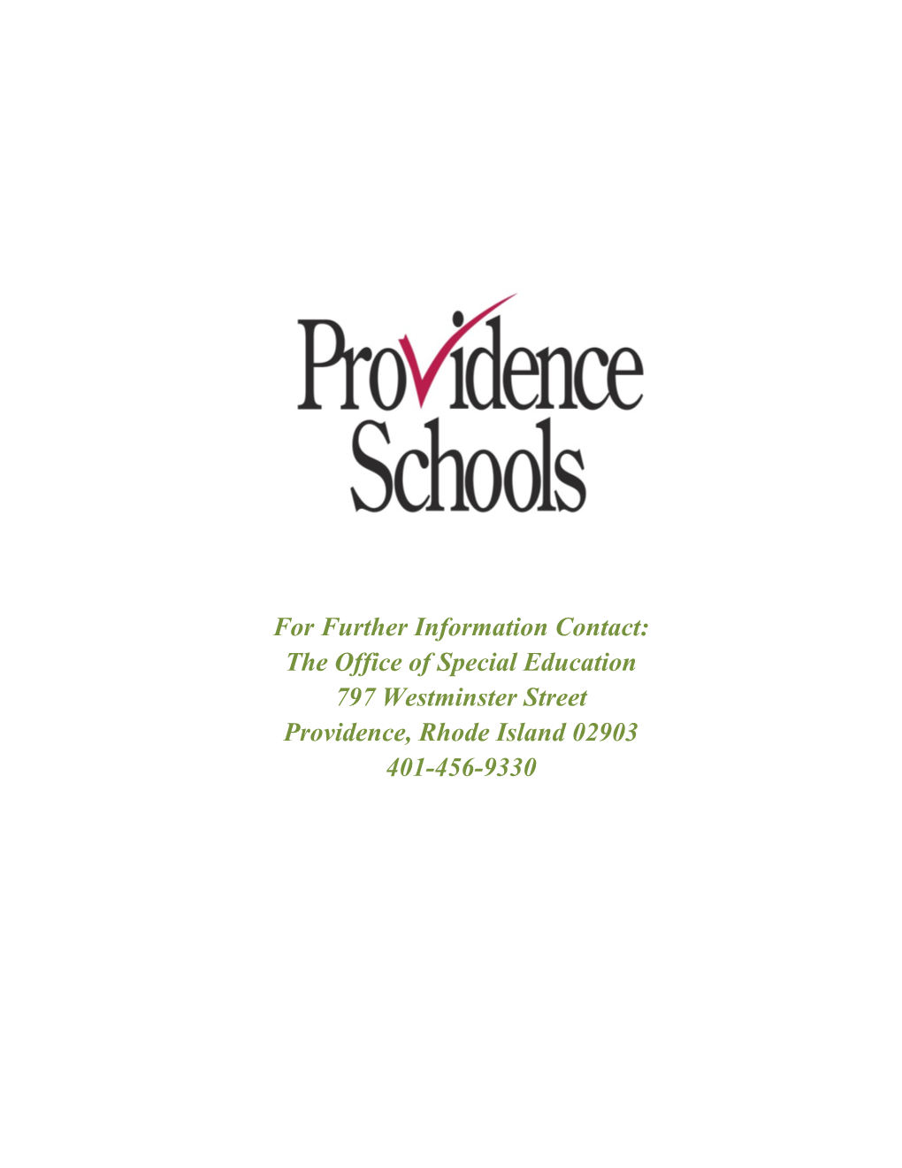 RI Special Education Procedural Safeguards Notice 1: GENERALINFORMATION