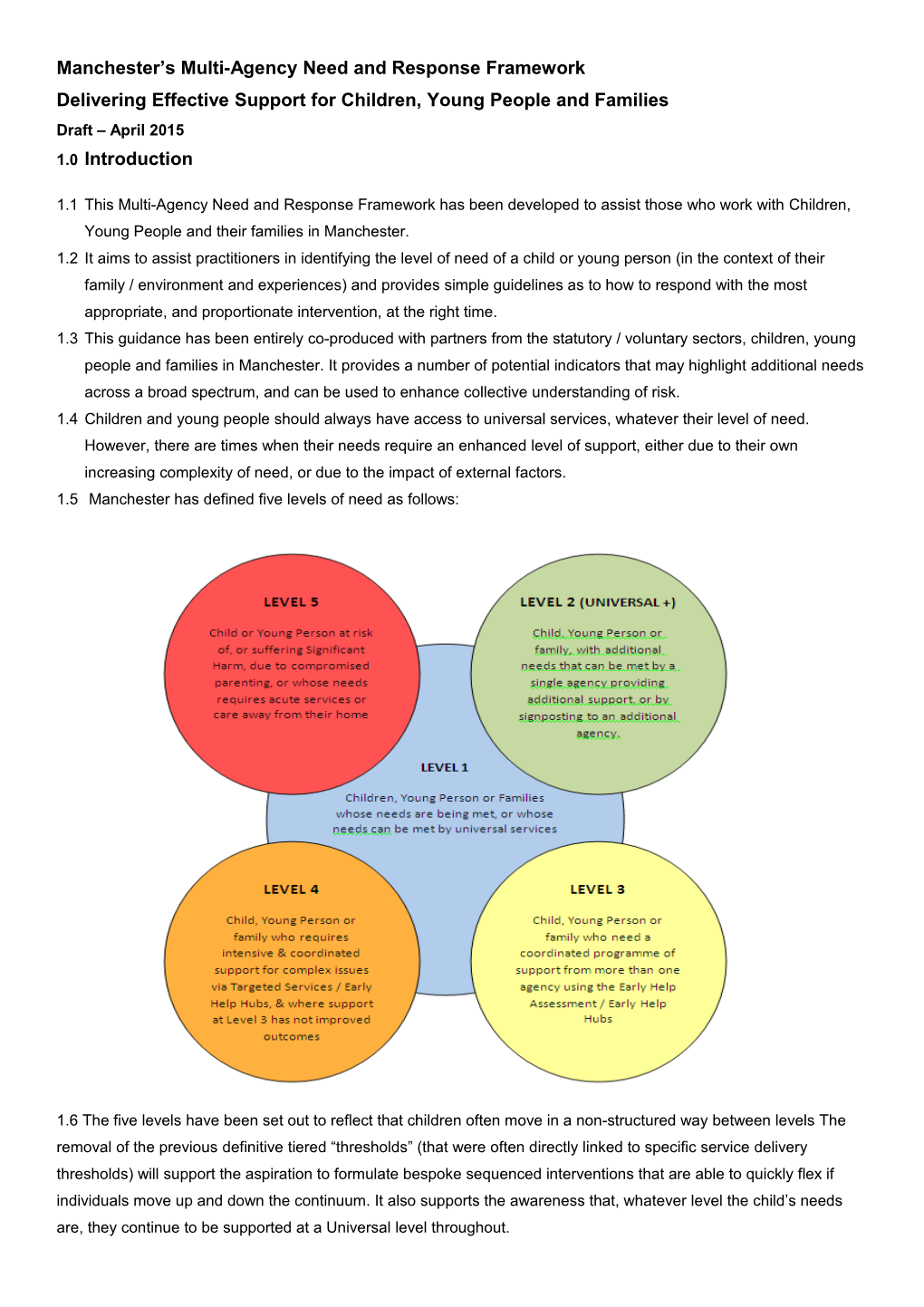 Manchester S Multi-Agency Need and Response Framework