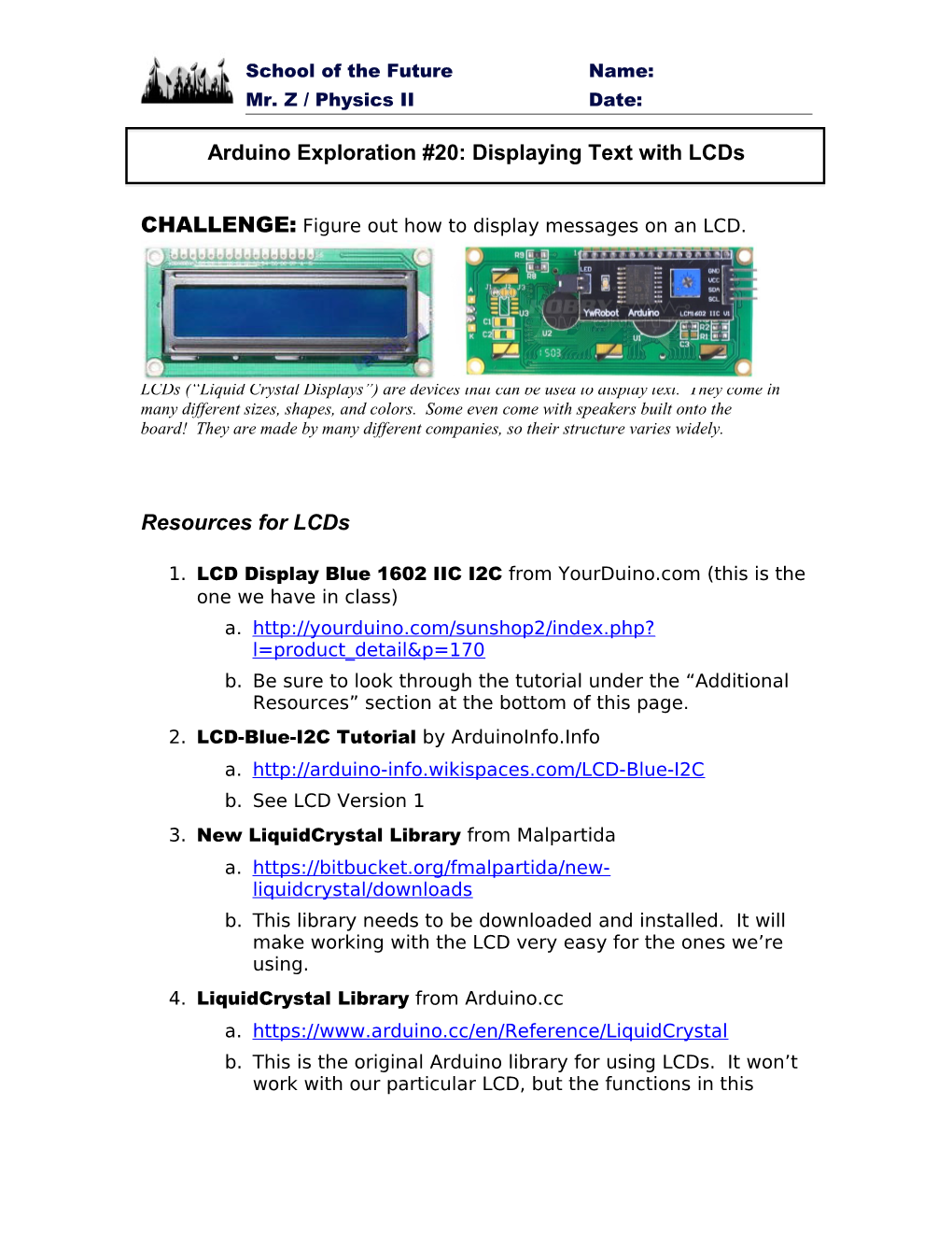 Arduino Exploration #20: Displaying Text with Lcds