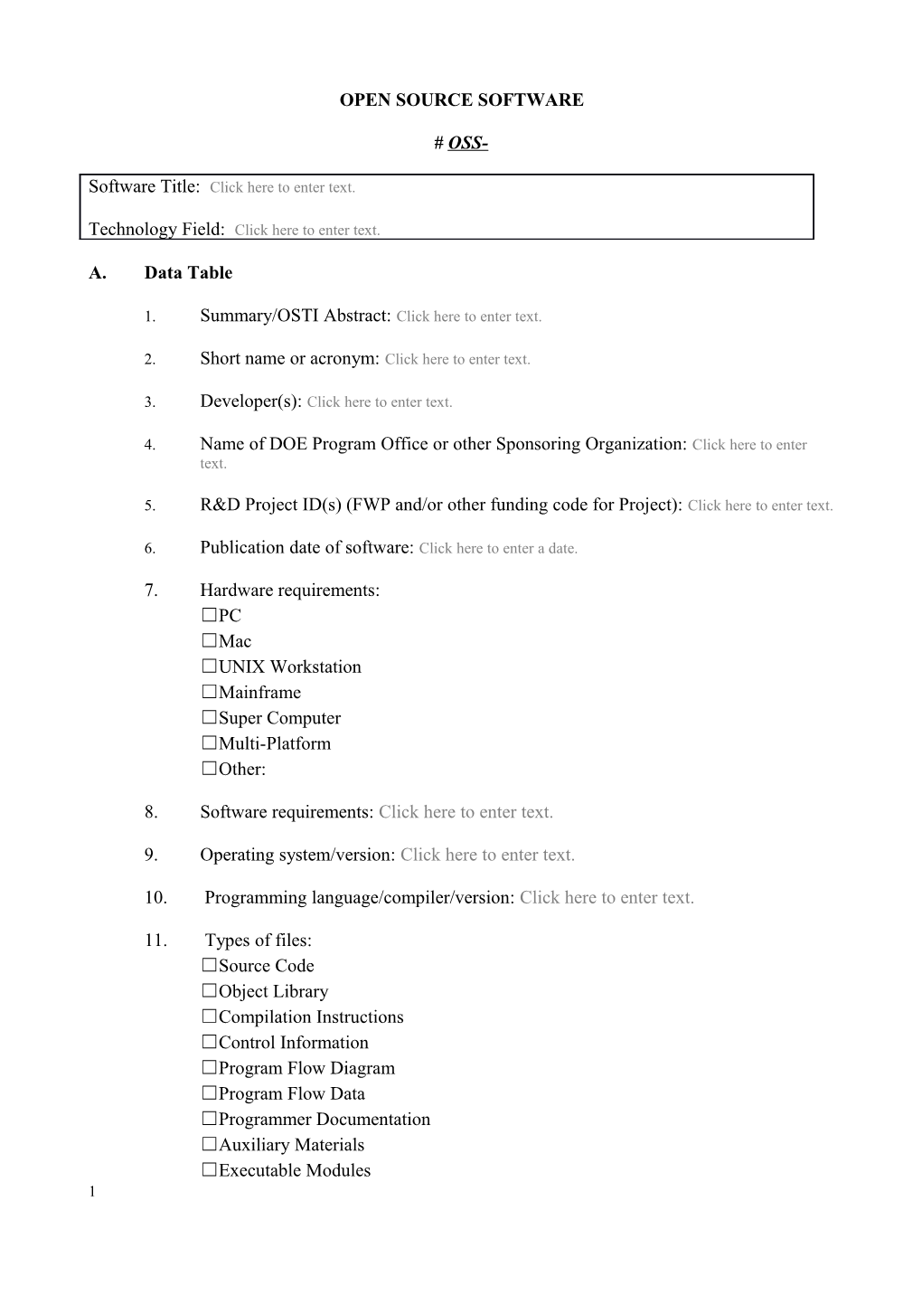 OSS Approval Sheet Form