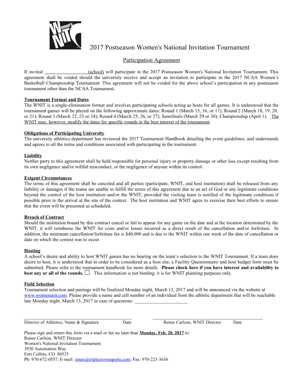 2003 Postseason Women's National Invitation Tournament