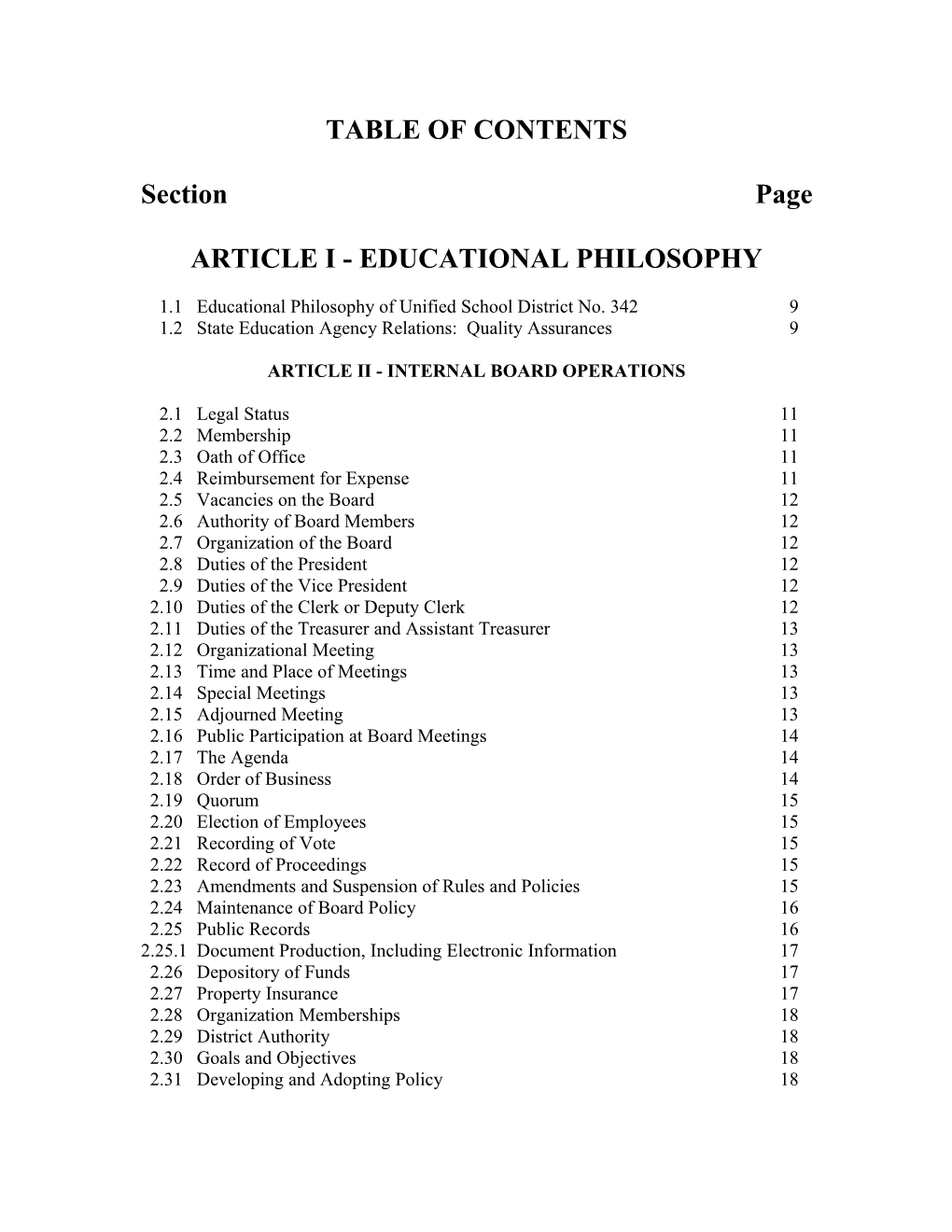 Table of Contents s225