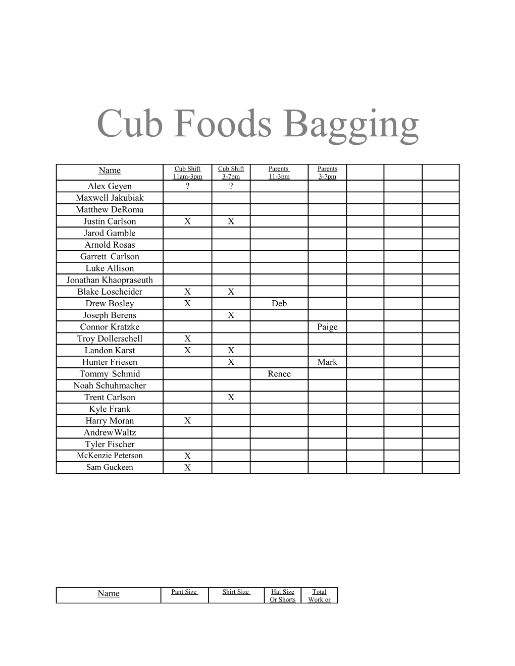 Cub Foods Bagging