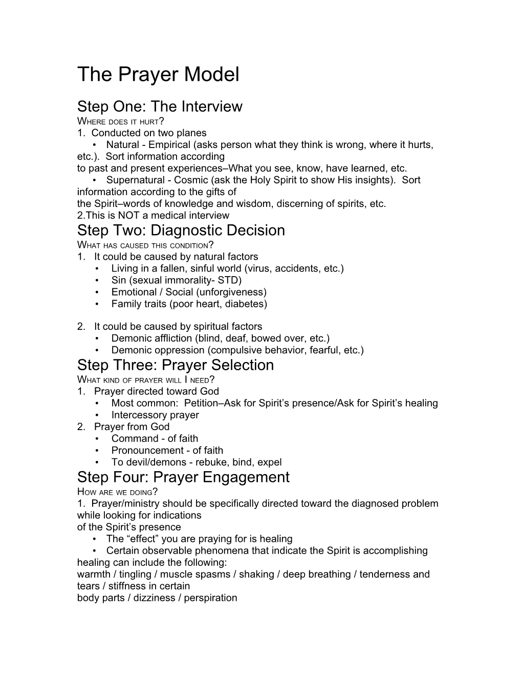 The Prayer Model