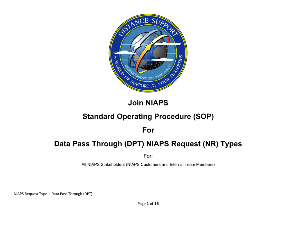 Data Pass Through (DPT) NIAPS Request (NR) Types