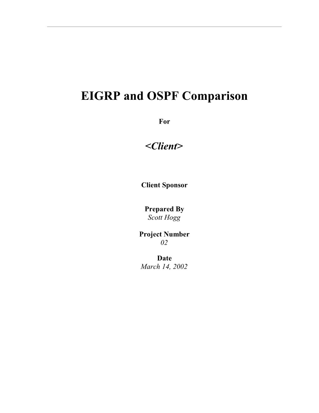 EIGRP and OSPF Comparison