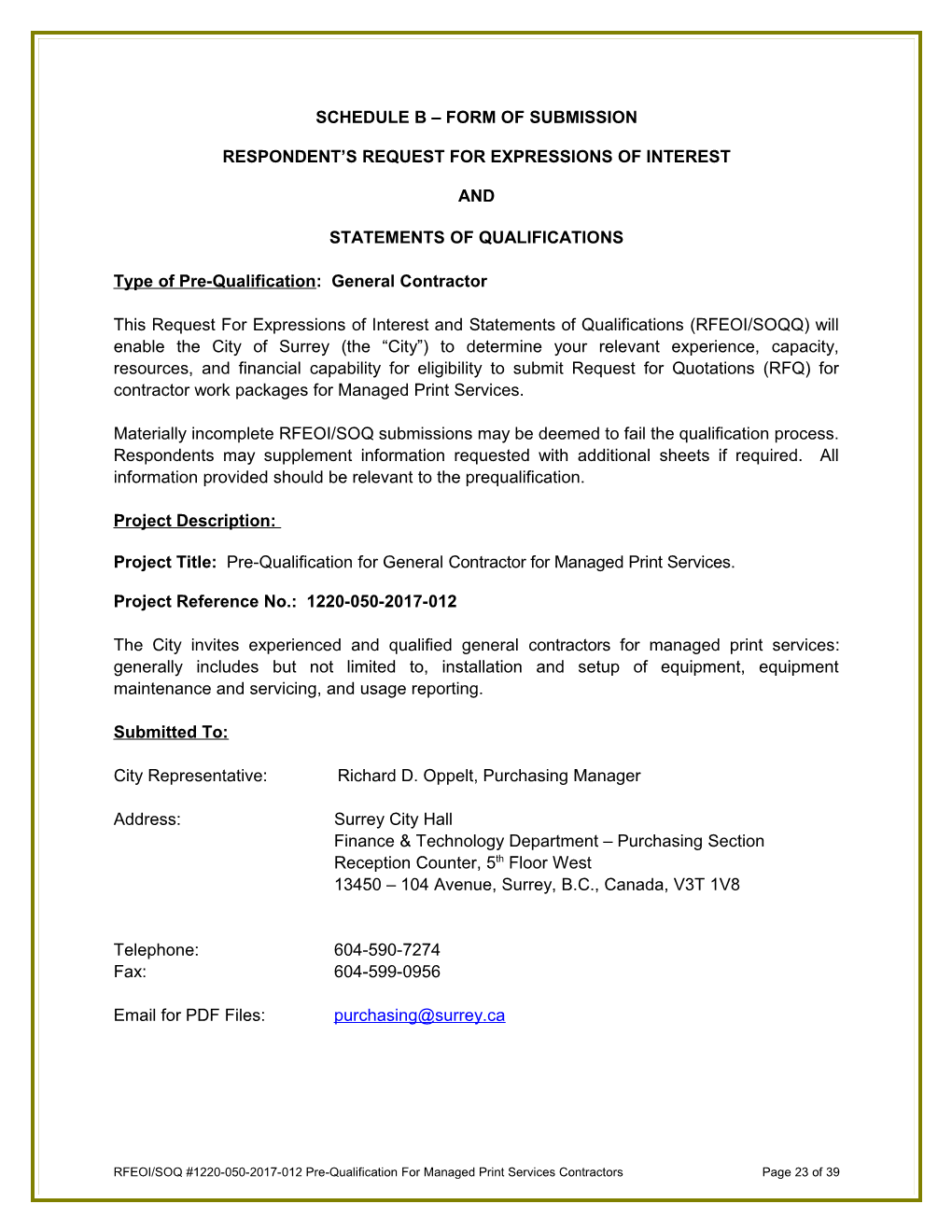 Respondent S Request for Expressions of Interest