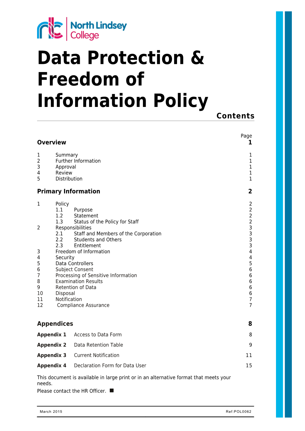 Data Protection & Freedom of Information Policy