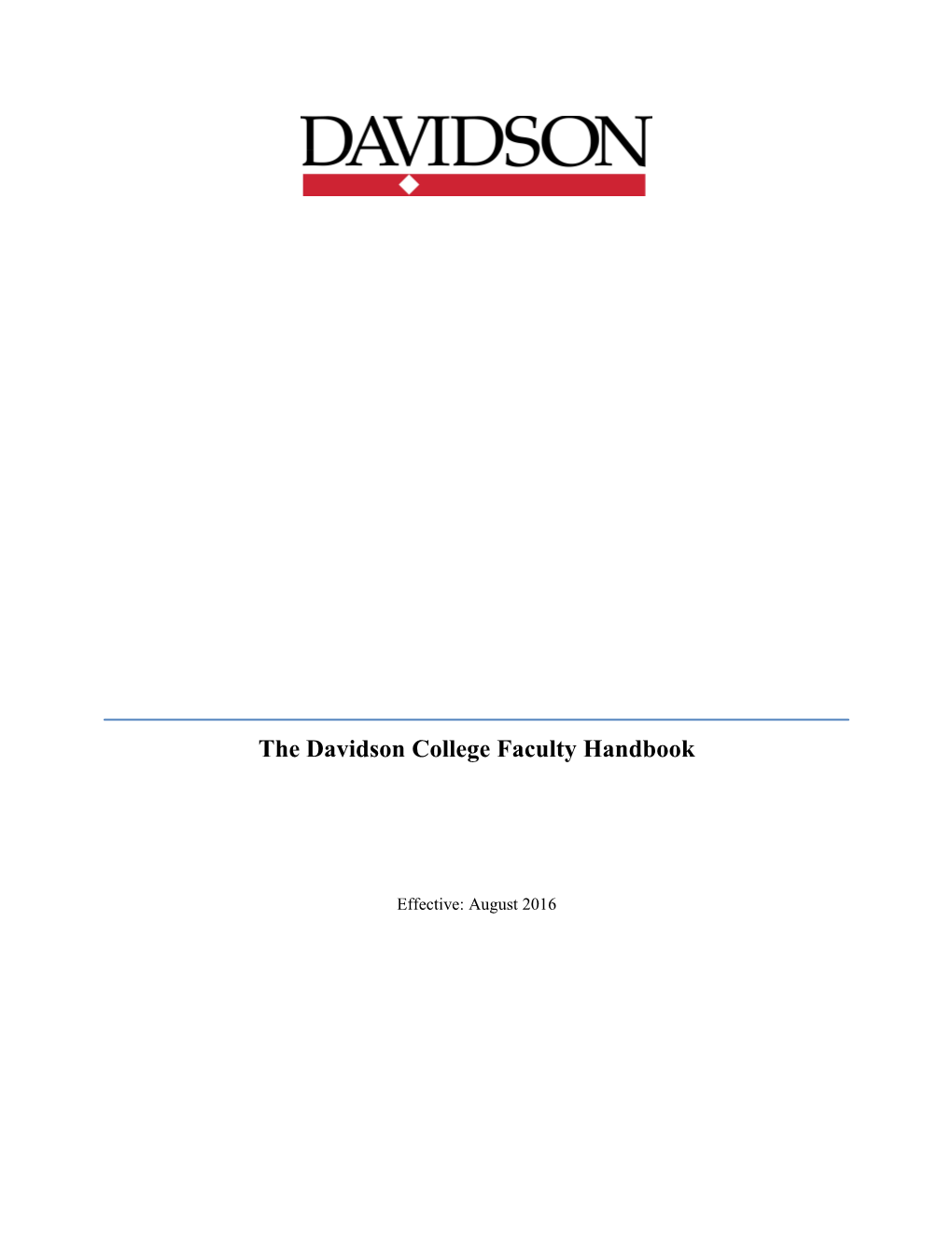 The Davidson College Faculty Handbook