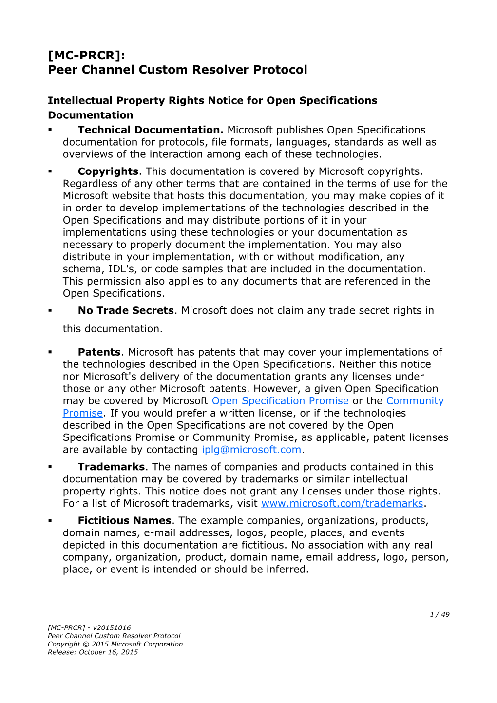 Peer Channel Custom Resolver Protocol