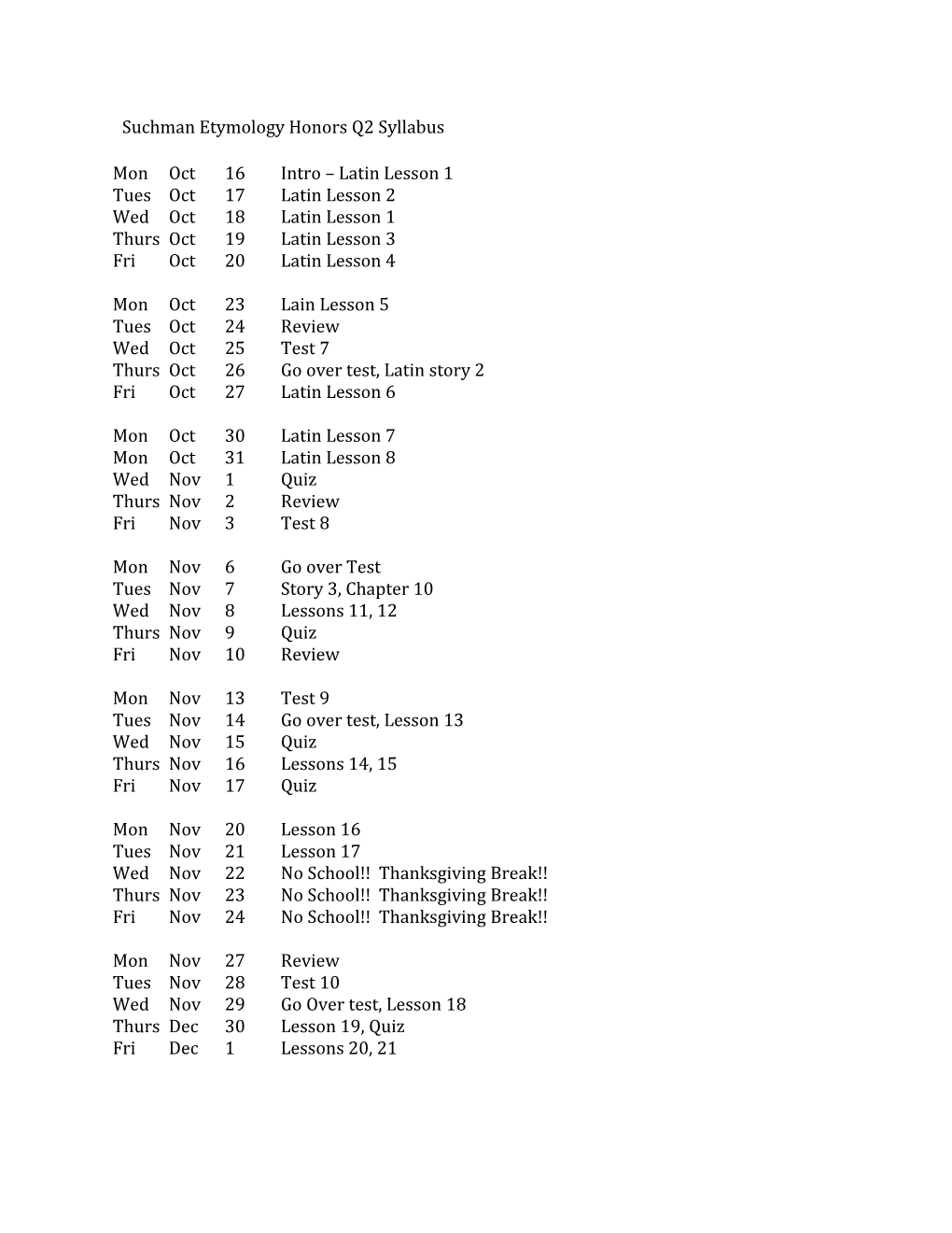 Suchman Etymology Honors Q2 Syllabus