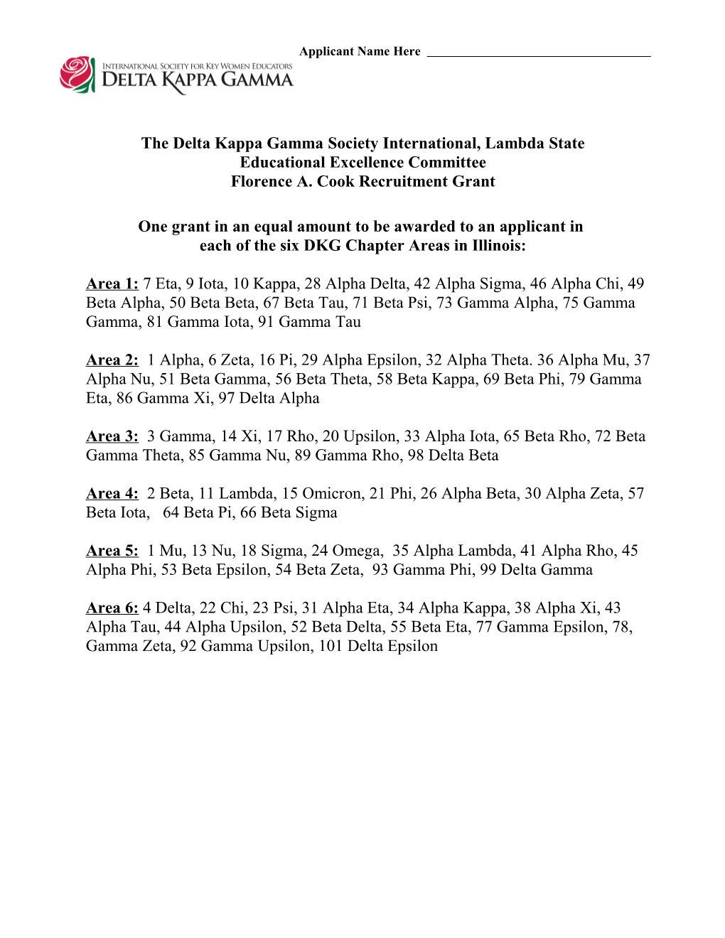 The Delta Kappa Gamma Society International, Lambda State