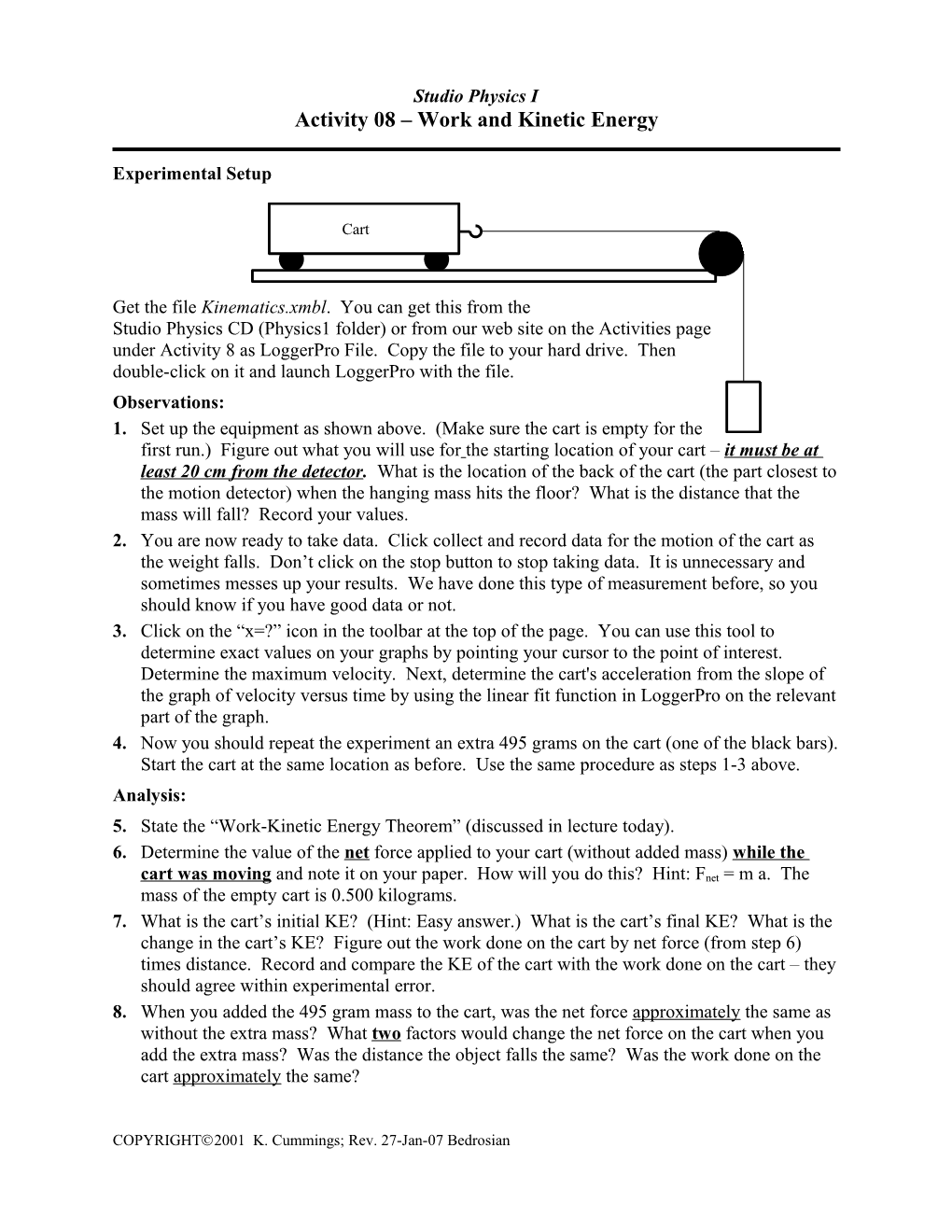 78.116 Physics I for Engineers Spring 1997