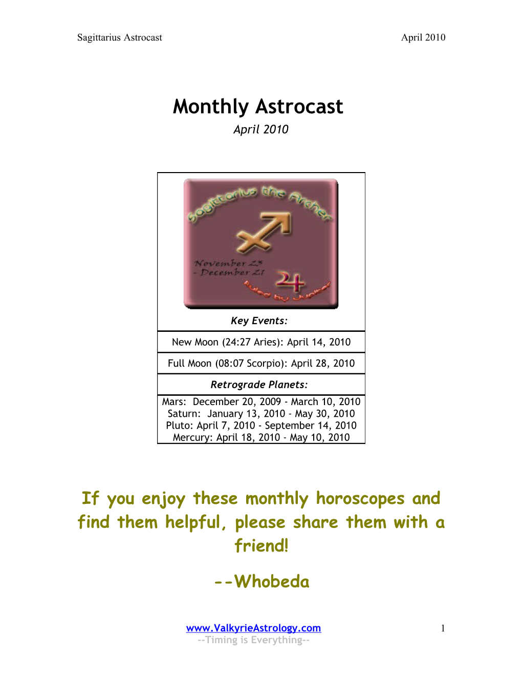Monthly Astrocast s1