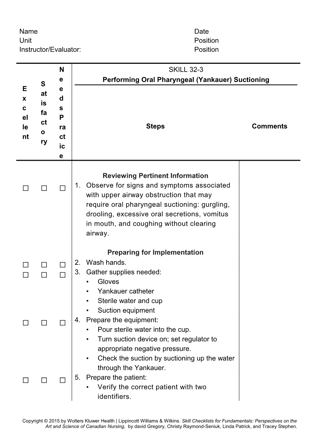 Instructor/Evaluator