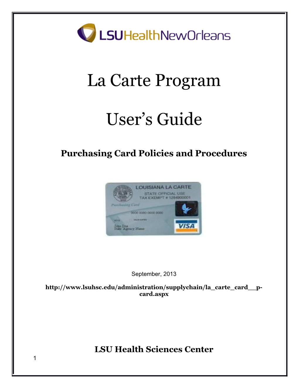 Purchasing Card Policies and Procedures