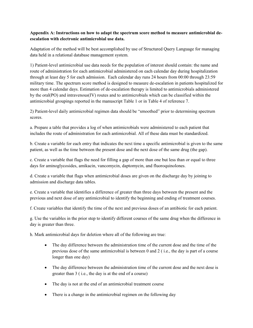 Appendix A: Instructions on How to Adapt the Spectrum Score Method to Measure Antimicrobial