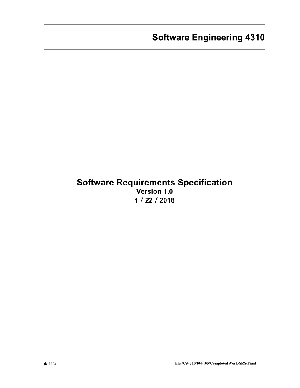 Software Requirements Specification s3