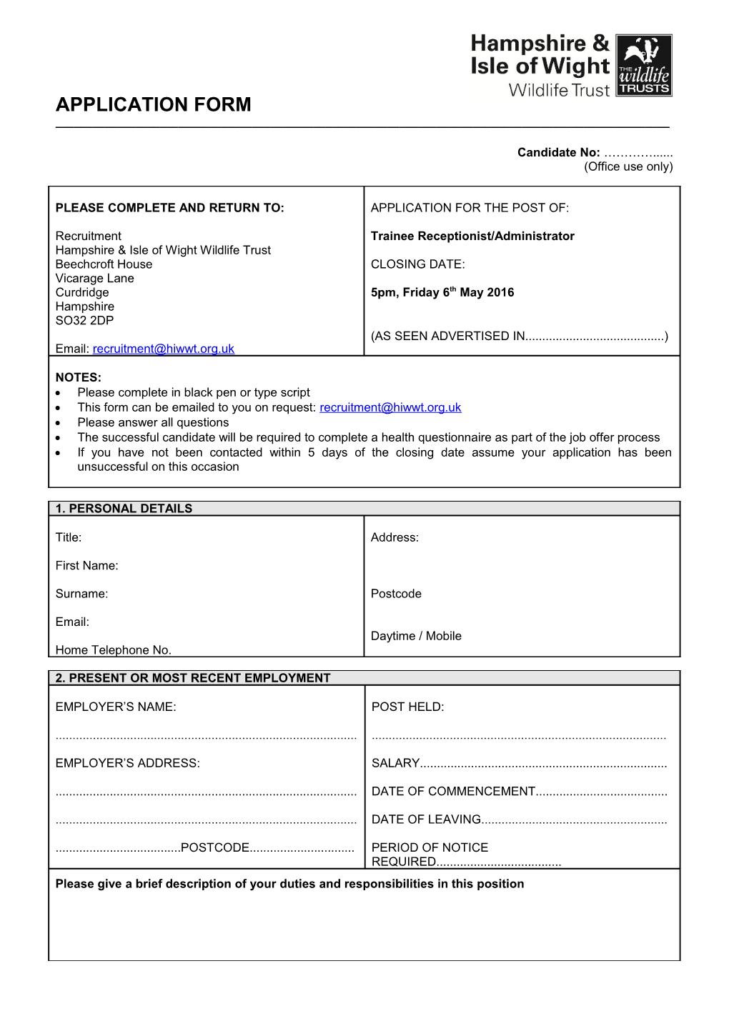 Application Form s68