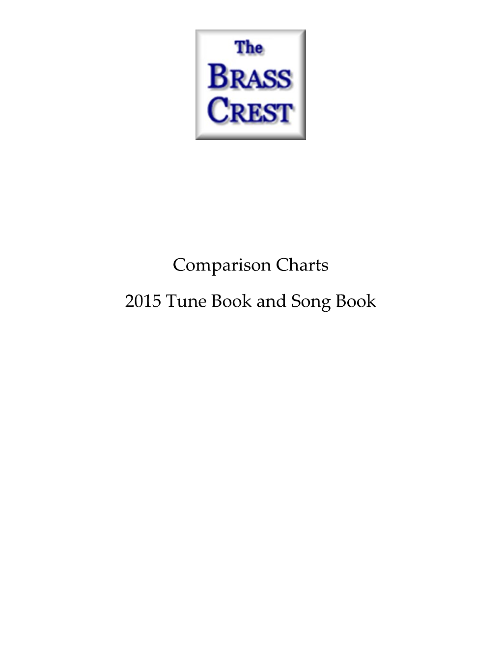 Comparison Charts 2015 Tune Book and Song Book