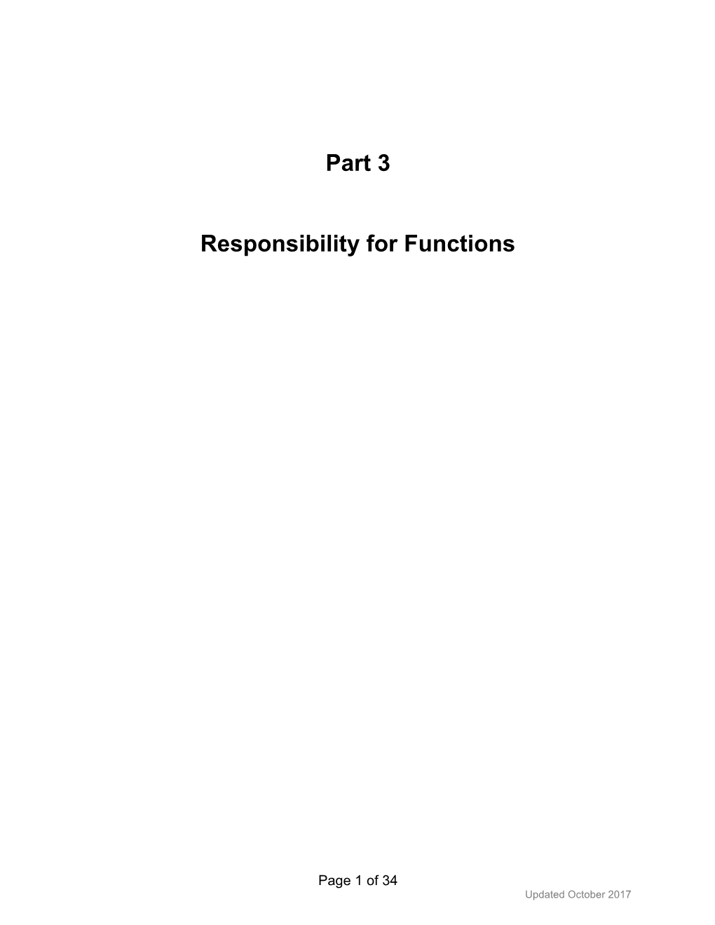 Responsibility for Functions