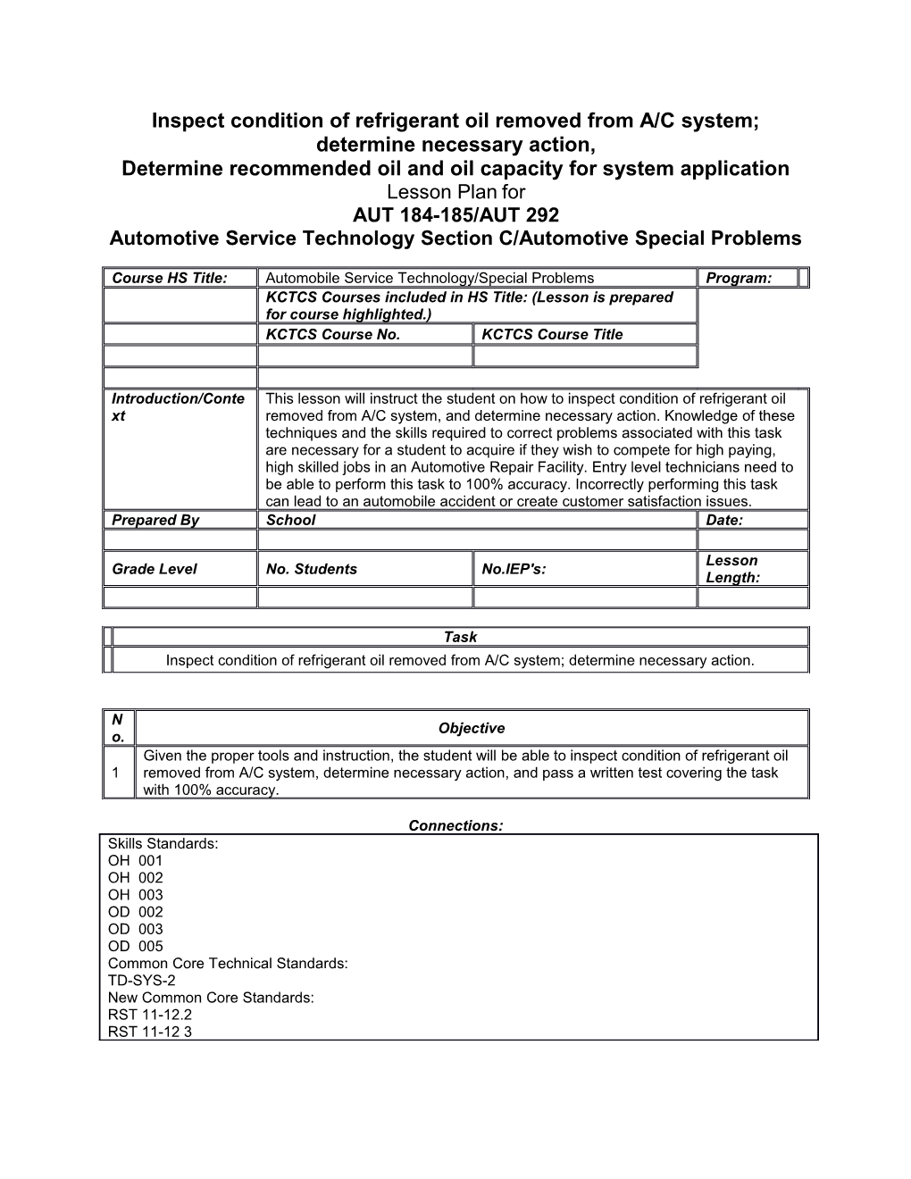 Inspect Condition of Refrigerant Oil Removed from A/C System; Determine Necessary Action