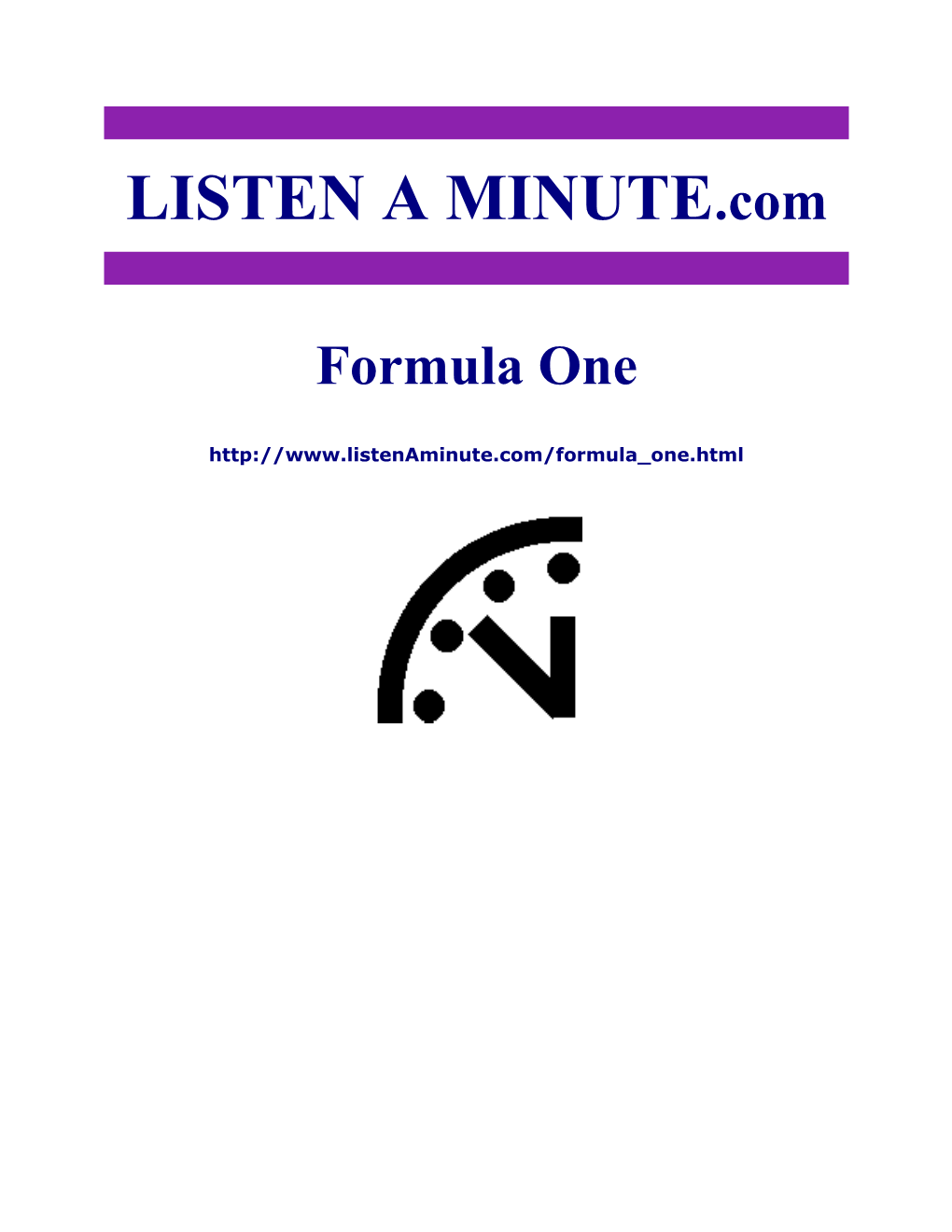 Listen a Minute.Com - ESL Listening - Formula One