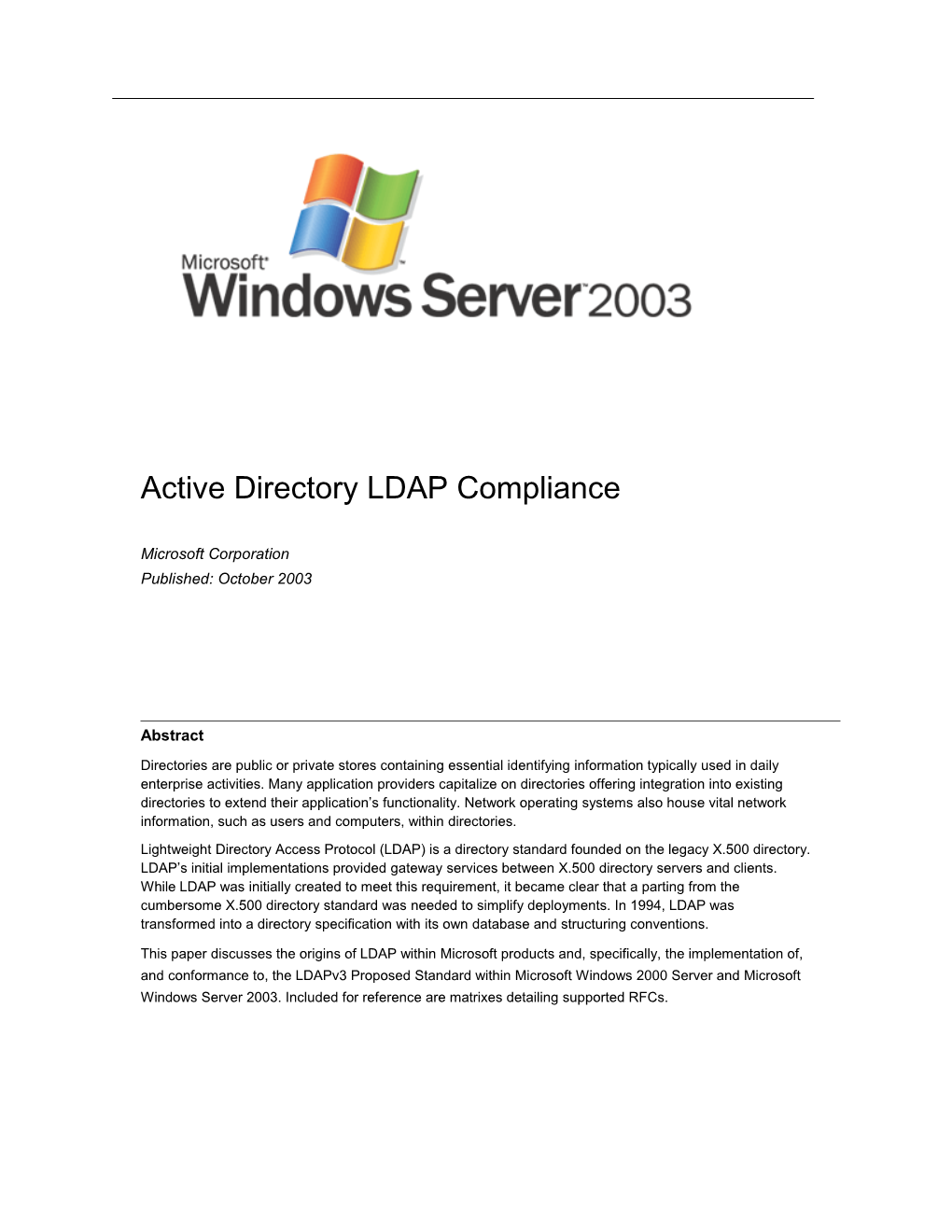 Active Directory's LDAP Compliance