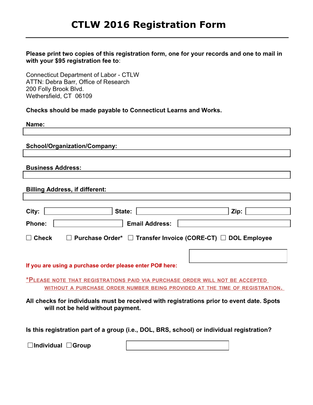 CTLW 2016 Registration Form