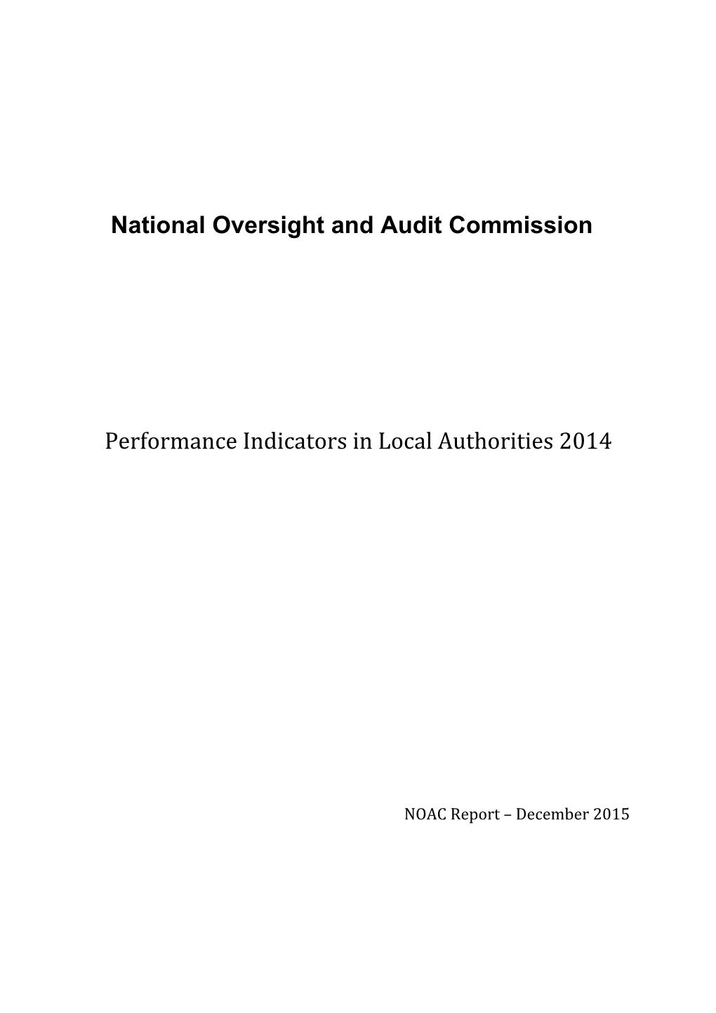 Performance Indicators In Local Authorities