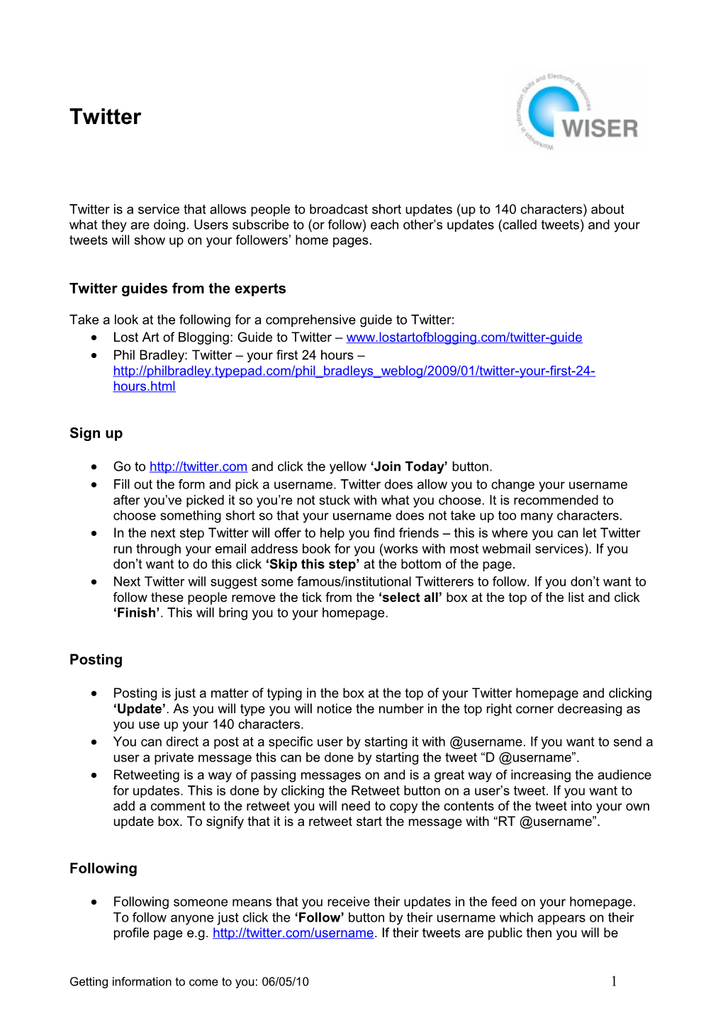 Twitter Guides from the Experts